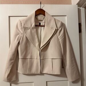White House Black Market Cream Blazer Tailored Cropped